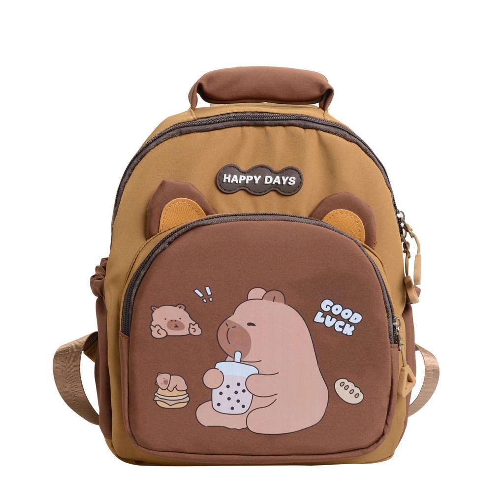 Capybara Childrens School Bag With Shockproof And Lightweight Design For Toddlers Milk Tea