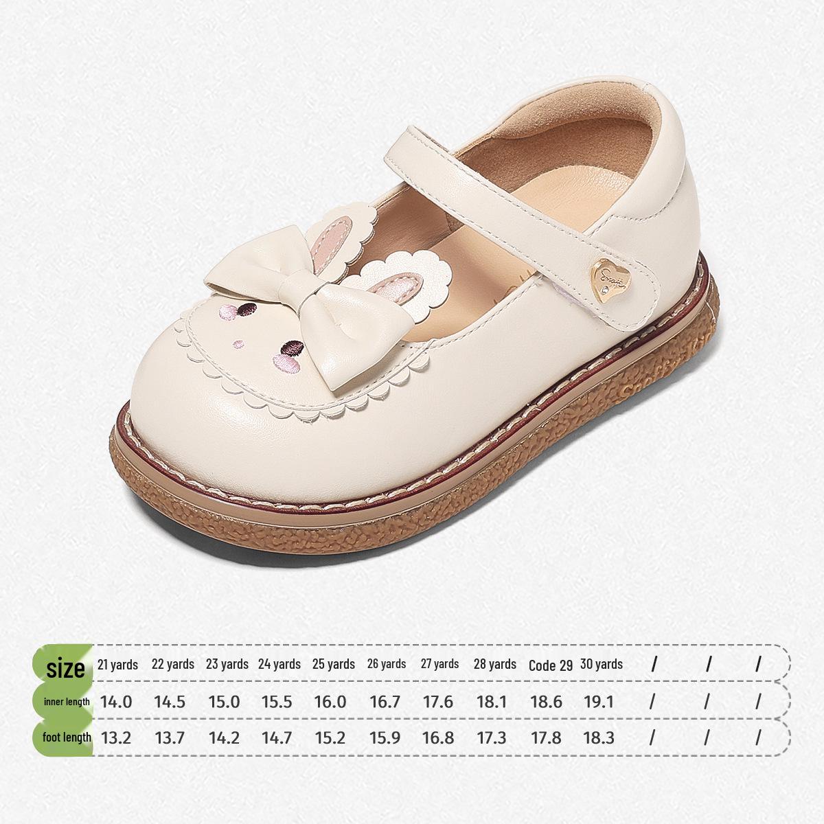 Snuffy 2026 Spring Girls  Non-Slip Cartoon Lolita Leather Shoes with Soft Soles 27