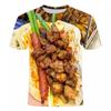 Food Barbecue Graphic T Shirt for Men Clothing Funny 3D