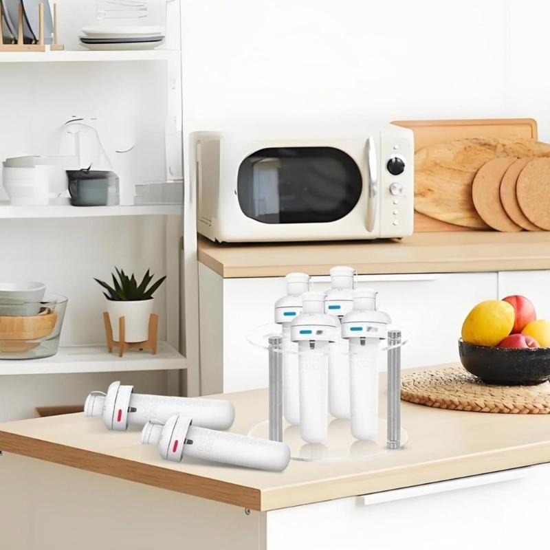 Clear Acrylic Round 7 Slot Organizers For Flavor Cartridges Space Saving Storage Solution