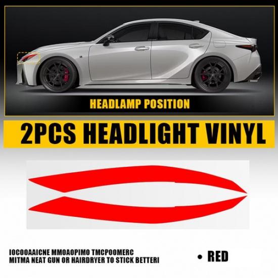 

2X Headlight Marker Side Overlay Vinyl Red Fit IS300 IS500 LEXUS IS350 -2025