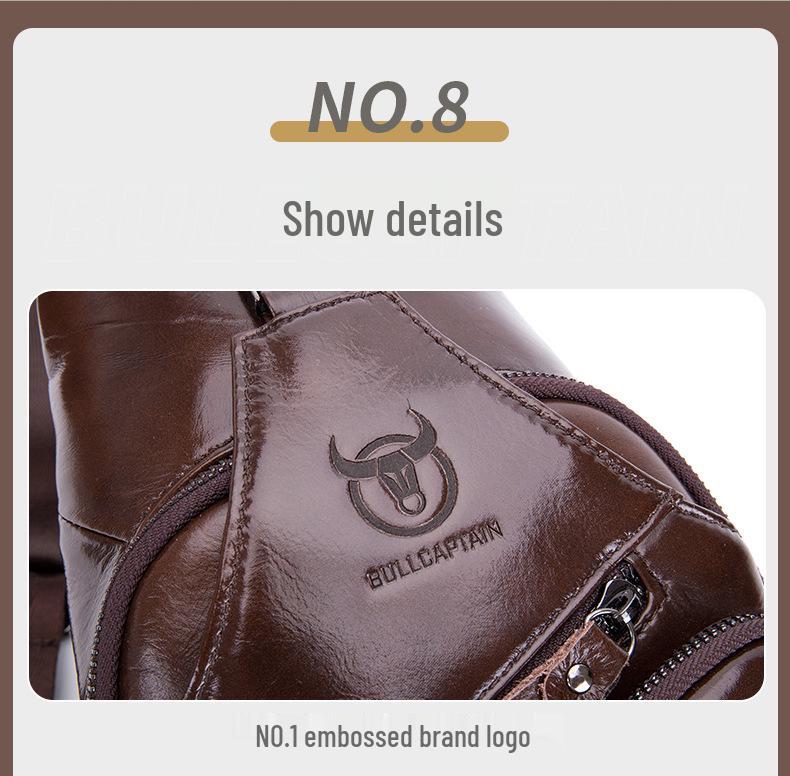 Cow Captain Premium Leder Herren Umhänge-Brusttasche für Tablets und Telefone