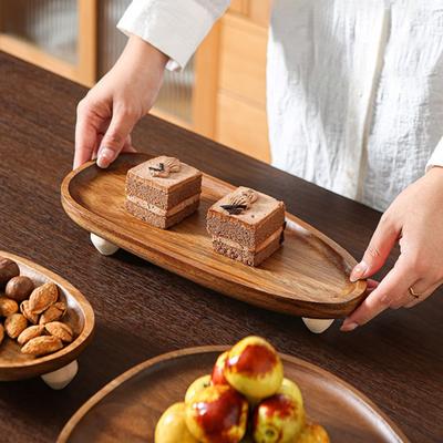 Wooden Serving Tray Small Snack Serving Tray Rustic Irregular Dessert Tray Decorative Display Tray for Plants Candles Keys Jewelry Watch
