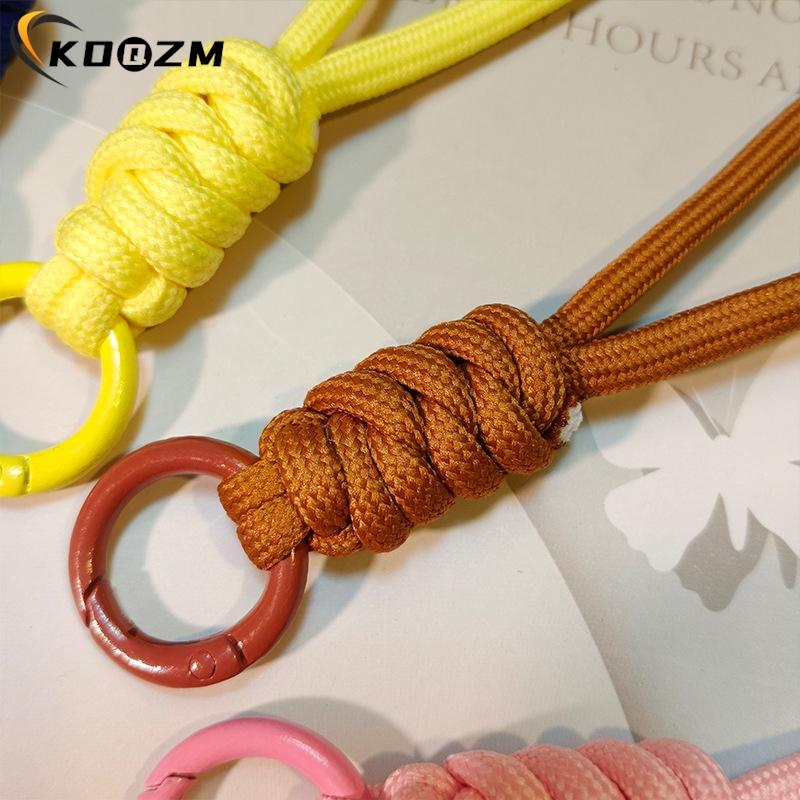1pcs Paracord Braided Woven Keychain Lanyard Buckle Emergency Survival Bagpack Key Ring Wristlet Strap Car Trinket Key Holder