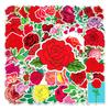 50 Rosen Doodle Persönlichkeit Kleine Frische Pflanze Blumen DIY Skateboard Koffer Aufkleber Wasserdicht