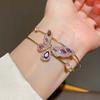Fashion Butterfly Zircon Double Layer Bracelet With Cubic Zirconia For Elegant Casual Wear