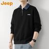 JEEP Men's Half-Zip Polo Long-Sleeve Sweatshirt