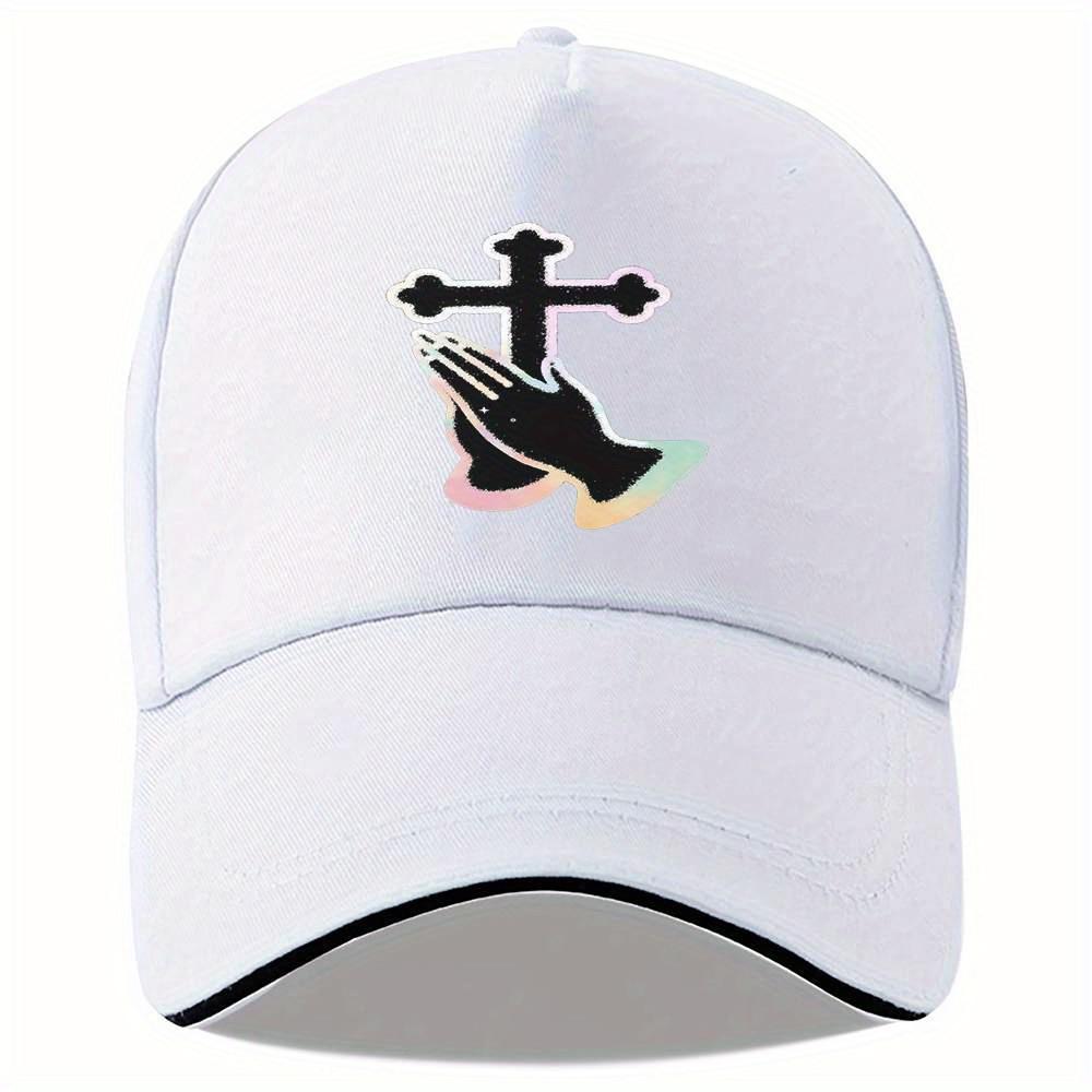 

Печать Крест Молящиеся Руки Бейсболка Полиэстер Регулируемая Повседневная Наружная Спортивная Головной Убор One Size