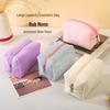 Plush Quilted Large-Capacity Travel Makeup Bag for Women - Cute Rectangular Cosmetic & Toiletry Organizer