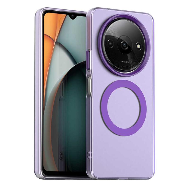 Transparent Case For Xiaomi Poco C61 Case For Poco C61 Magnetic Adsorption Wireless Charge Cover For Poco C61 Case 6.71 inch