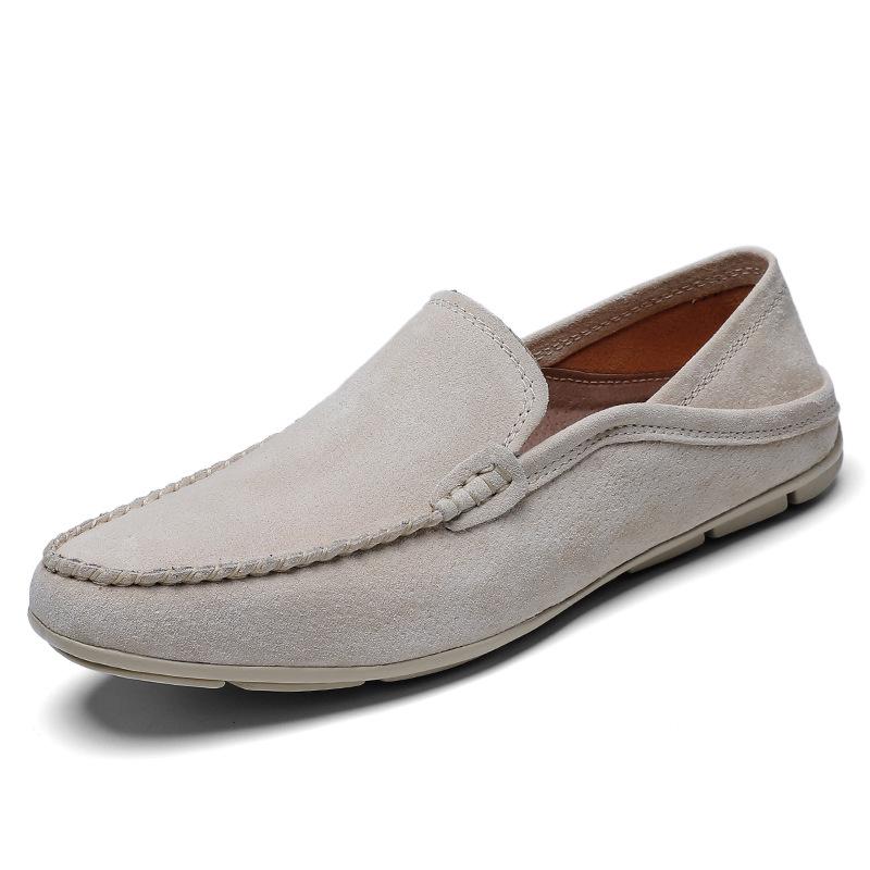 Autumn 2020 Men s Cowhide Slip-on Driving Loafers - Soft, Breathable, and Casual 40
