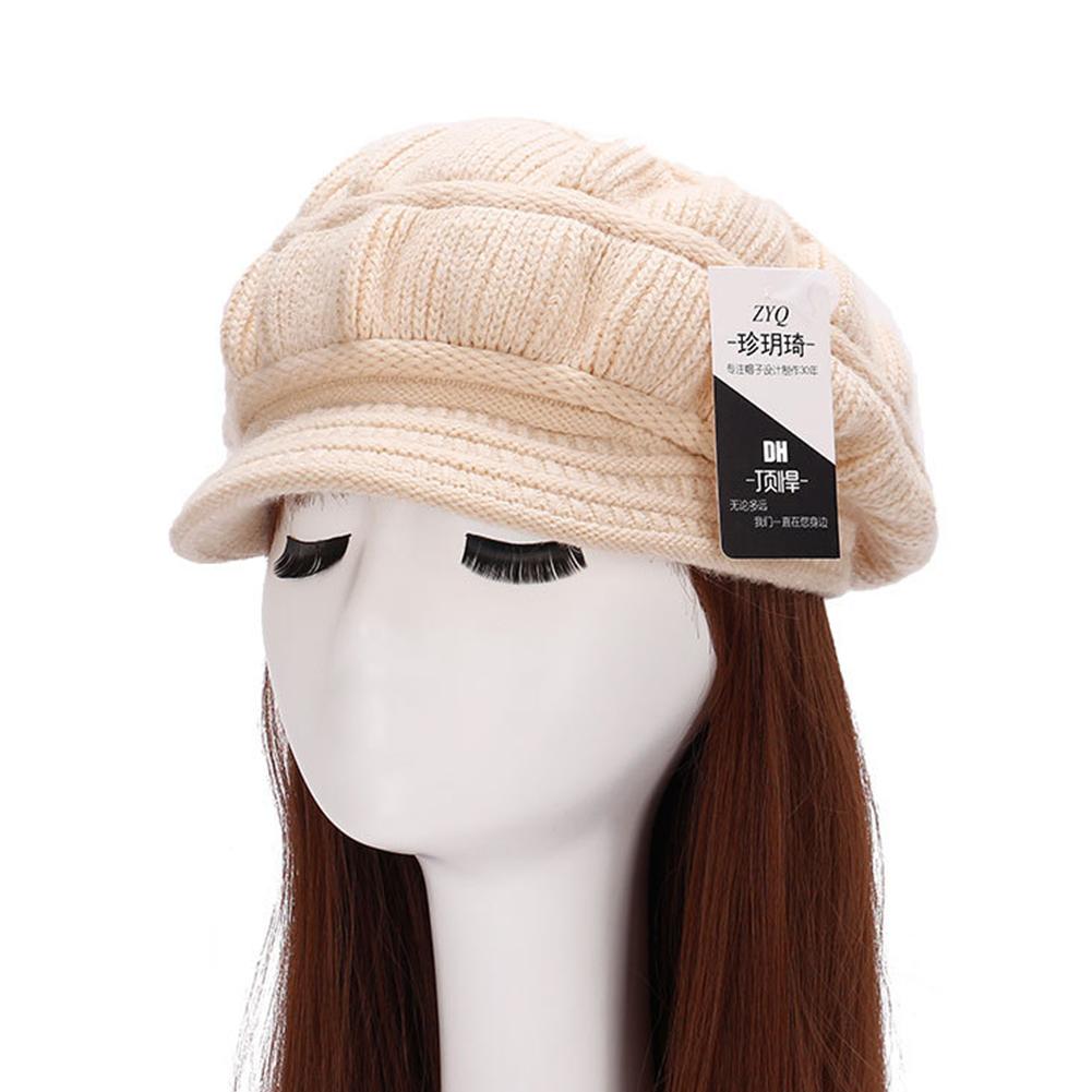 Knitted Woolen Cap Women Ladies Beret Winter Warm Baggy Beanie Crochet Hat Ski Cap