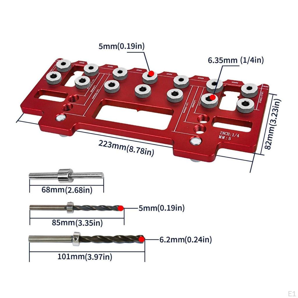 Handle Drilling Jig Aluminum Alloy Cabinet Hardware Long-Lasting Metal Build