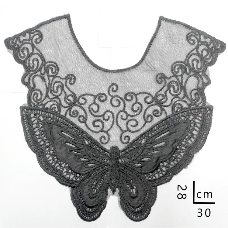 Water Soluble Lace, Embroidery, Mesh Bottom Embroidery Collar, Polyester Silk Hexagonal Mesh Tilt, Corsage, Butterfly Back Collar