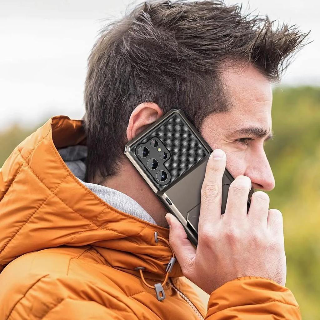 Do Samsung Galaxy S25 S24 Ultra S25 S24 Plus S24 FE Etui Portfelowe z Uchwytem na Karty, Dwuarstwowe Wytrzymałe Odporne na Wstrząsy Pokrowiec na Telefon