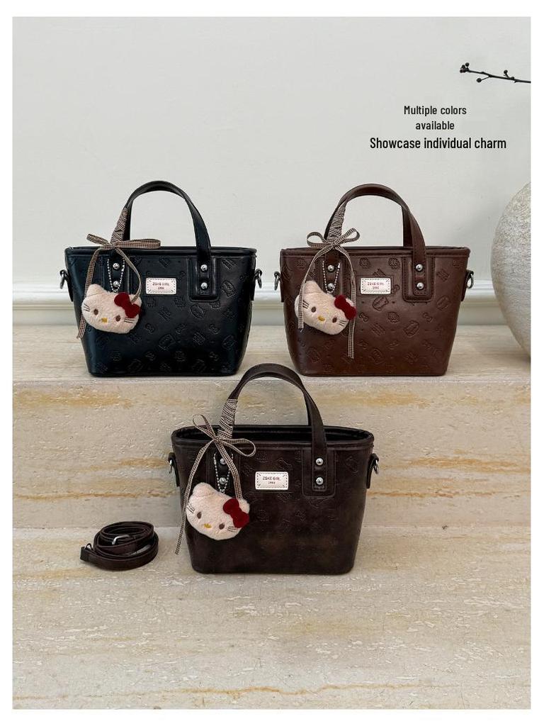 Korean Retro Large Capacity Tote Bag - 2025 Autumn/Winter Casual Shoulder Bag for Women