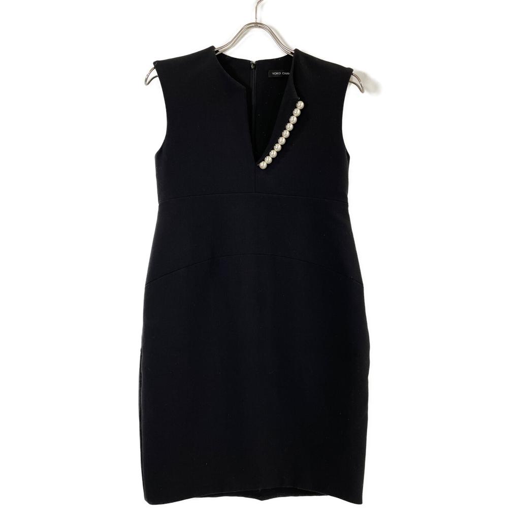 YOKOCHAN YED-117-010 Black Pearl Embellished Sleeveless Dress Dress 36 blackUsed