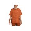Nike Striped Round Neck Casual Short Sleeve T-Shirt Men Tops Orange FB8130-246