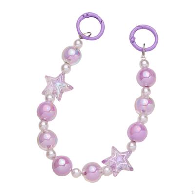 Beaded Bag Chain Charm with 2 Round Carabiners Purse Handle