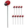 10PCS Plug-In Small Insects Stakes Rust-proof Lawn Stake Ladybug Sign Ladybug Stakes  Office