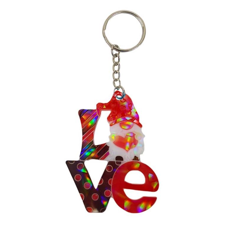 Holographic Resin Molds with Hole Christmas Gnome Pendant Silicone Mold for DIY Keychains Pendants Jewelry Resin Craft