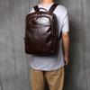 NZPJ Retro Genuine Leather Men's Backpack Fashion Backpack Top Layer Cowhide Computer Backpack Large Capacity Travel Bag