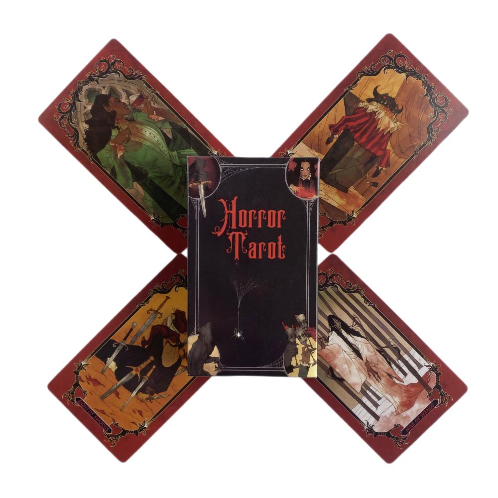 Horror Tarot Deck Card Game Full English Fortune Divination Tarot Cards For Beginner ,Suitable For Family Gathering Board Game