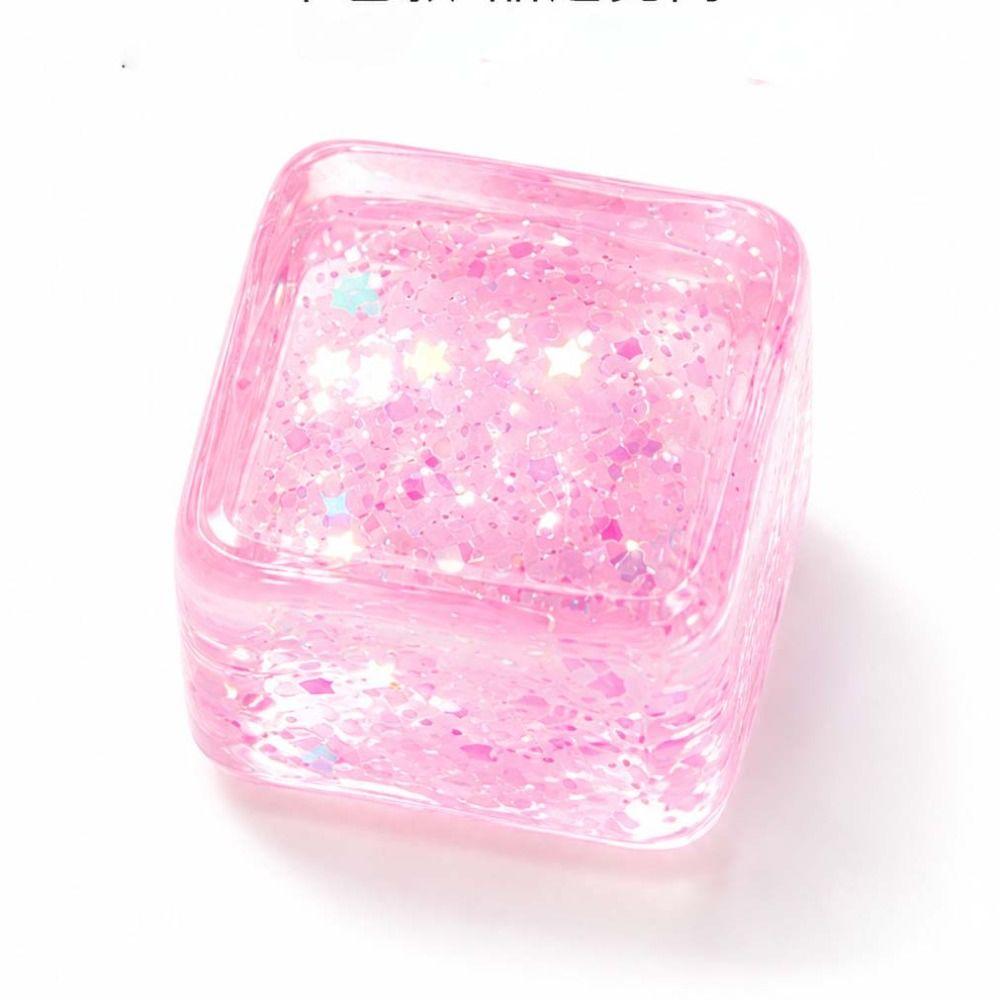 Slow Rebound Cube Squeeze Toy Glitter Cube Fidget Toy Soothing Play Ice Cube Squishy Toy Adults