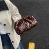 Yogodlns Simple Versatile Clip Evening Handbags for Women Solid Color Rivet Pleated Design Ladies Clutch Female Soft Pu Leather Purse