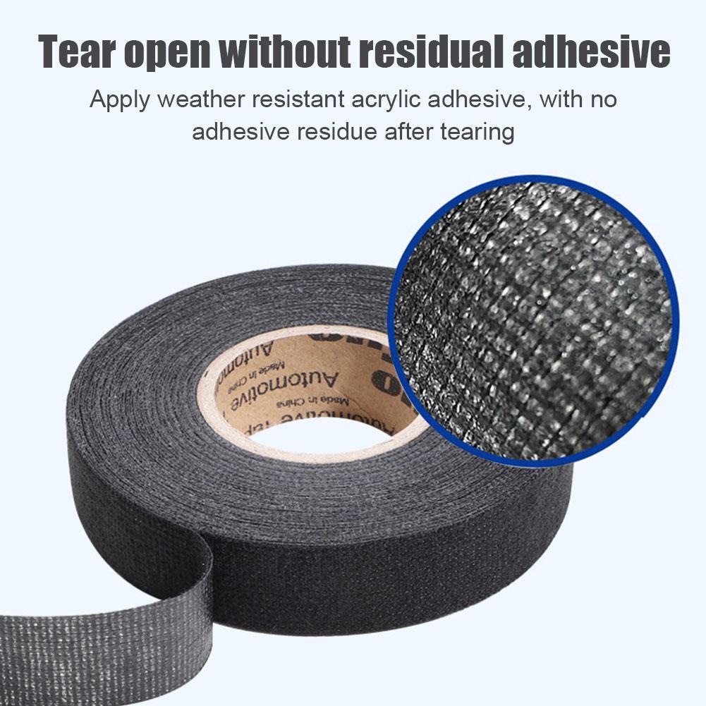 15 Meter Heat-resistant Flame Retardant Tape Adhesive Cloth Tape For Car Cable Harness Wiring Loom Protection Width 9/19/25/38MM