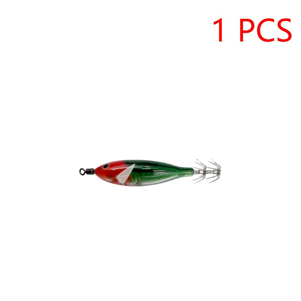 5.7g/8cm Tintenfisch Anlockköder Doppelhaken Lebensechter Tintenfischhaken Angelzubehör Leuchtende Tintenfisch Jig Haken Angelzubehör