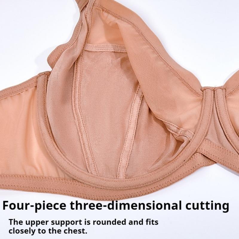 Spodní prádlo velkých velikostí pro ženy s velkými prsy, malá velikost proti povisání, nařasená prodyšná síťovina, velký košíček, podprsenka pro 200 catties