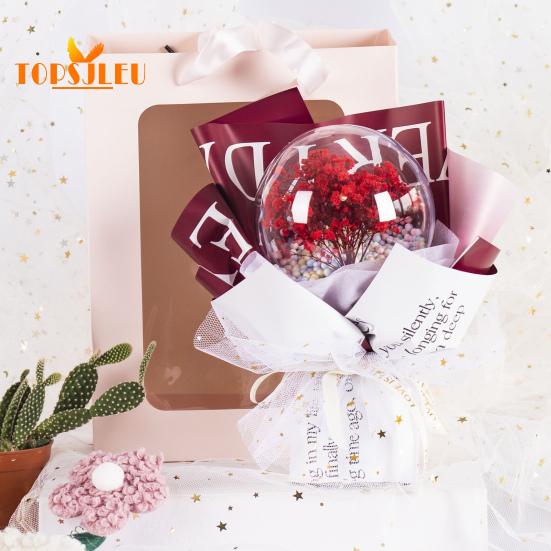 Buquê falso, novidade criativa, presente de dia das mães, buquê falso Babysbreath, acessórios de capa de bola para o dia dos professores