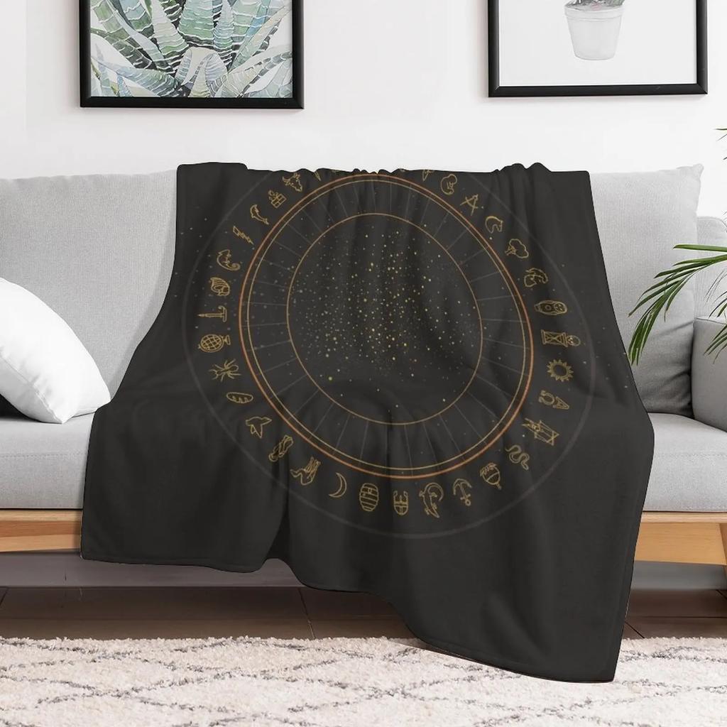 Alethiometer Gold Throw Blanket Foldable Soft Warm Blanket for Outdoor Use