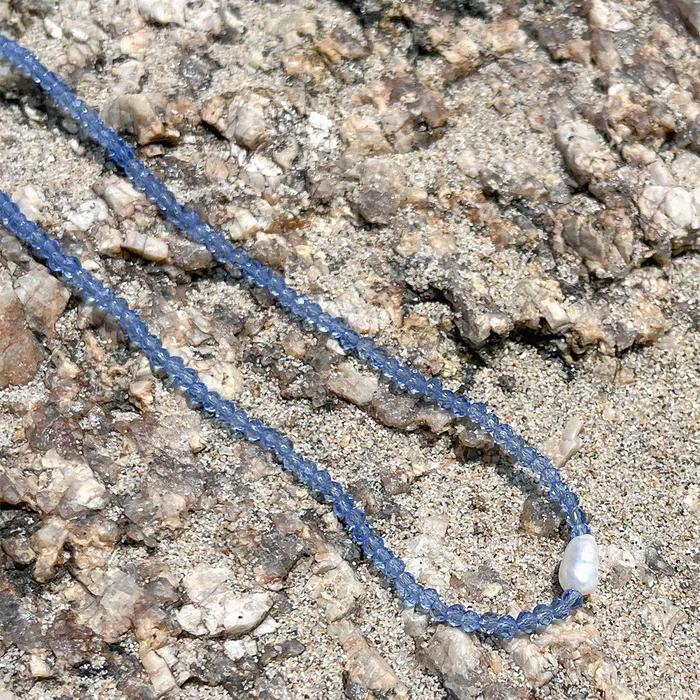 [2nd] PEARL Glass Beads Necklace (Blue)