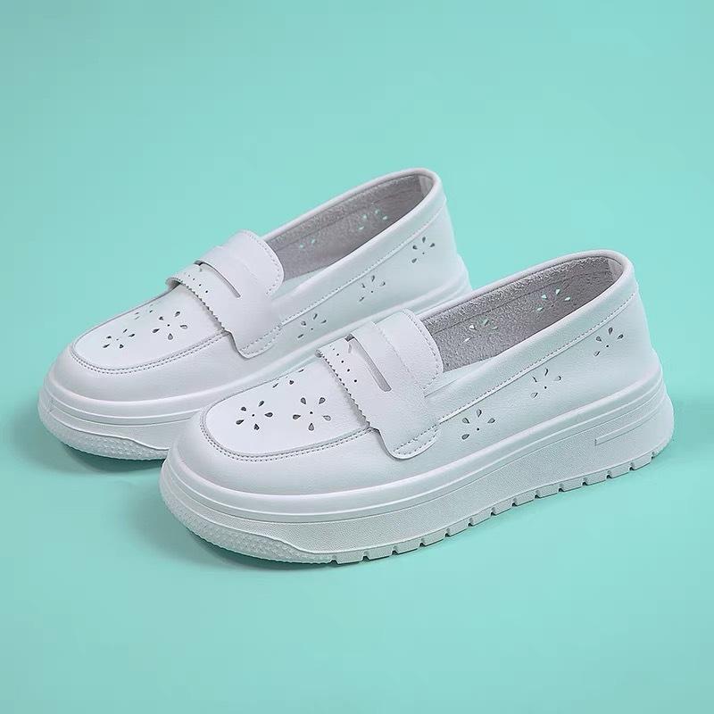 Nurse Shoes for Women, Soft Soles, Breathable, Height-increasing, Anti-slip and Non-tiring Feet, Thick-soled Shoes