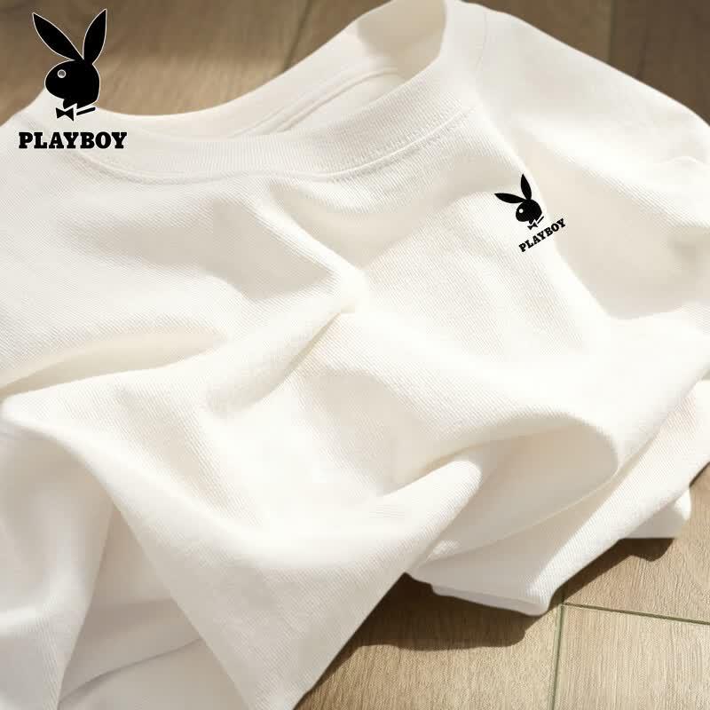 

PLAYBOY Men s Casual Pure Cotton Short Sleeve T-Shirt 2XL