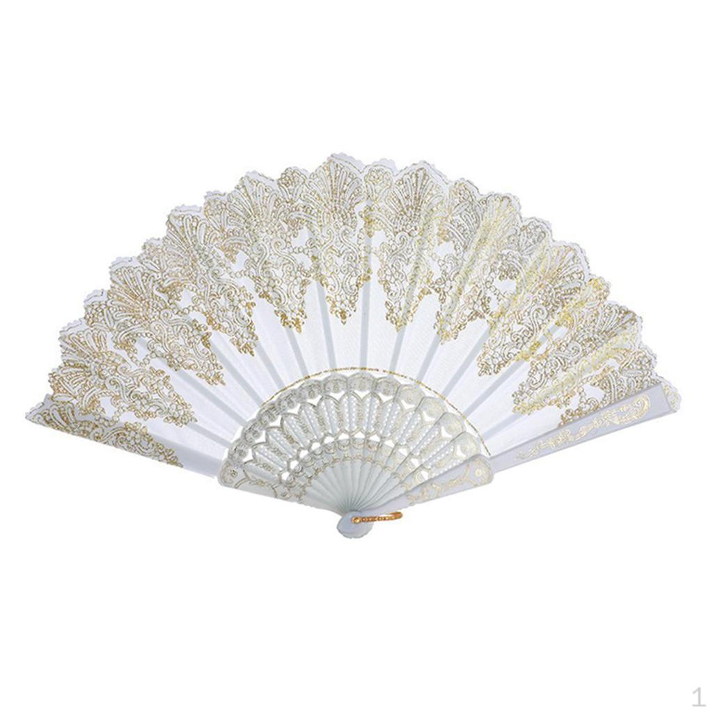 Chinese Dancing Wedding Party Lace Silk Folding Hand Held