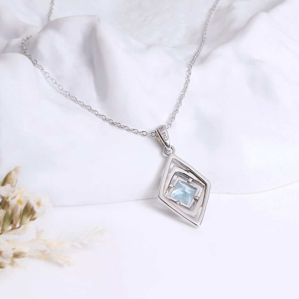 Gorgeous November Birthstone Natural Sky Blue Topaz Ring Earrings Necklace Jewelry Set 925 Silver Women Banquet & Wedding Gift