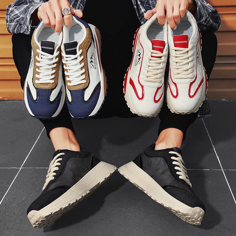 Spring New Shoes for Men Sneaker Leather Casual Sport Shoes Street Trend Flat Athletic Shoes