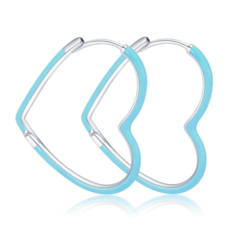 Summer New 100% 925 Sterling Silver Earrings Heart and Shell Earrings Women Jewelry DIY Fine Jewelry Birthday Gifts