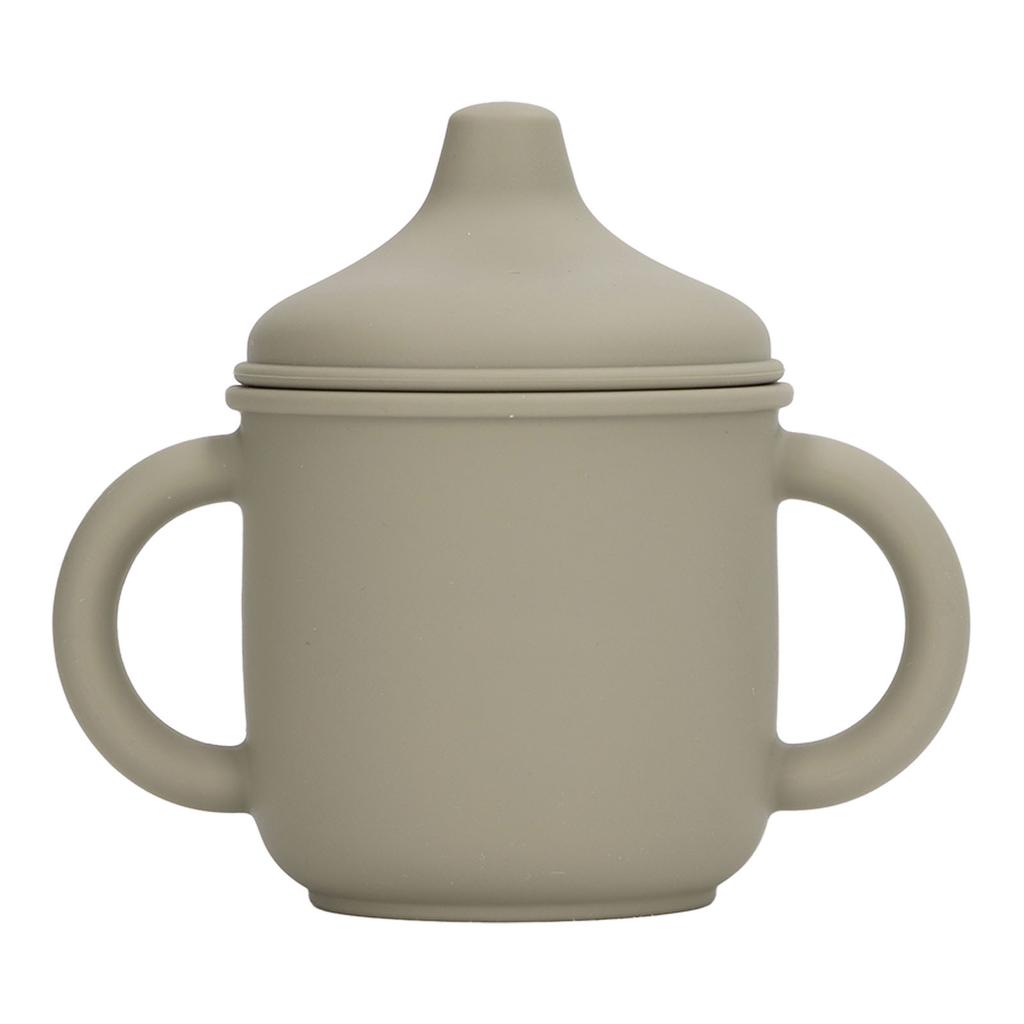 Silicone Spill Proof Cup Dishwasher and Microwave Safe Training Cup with Handles and Spout Lid for