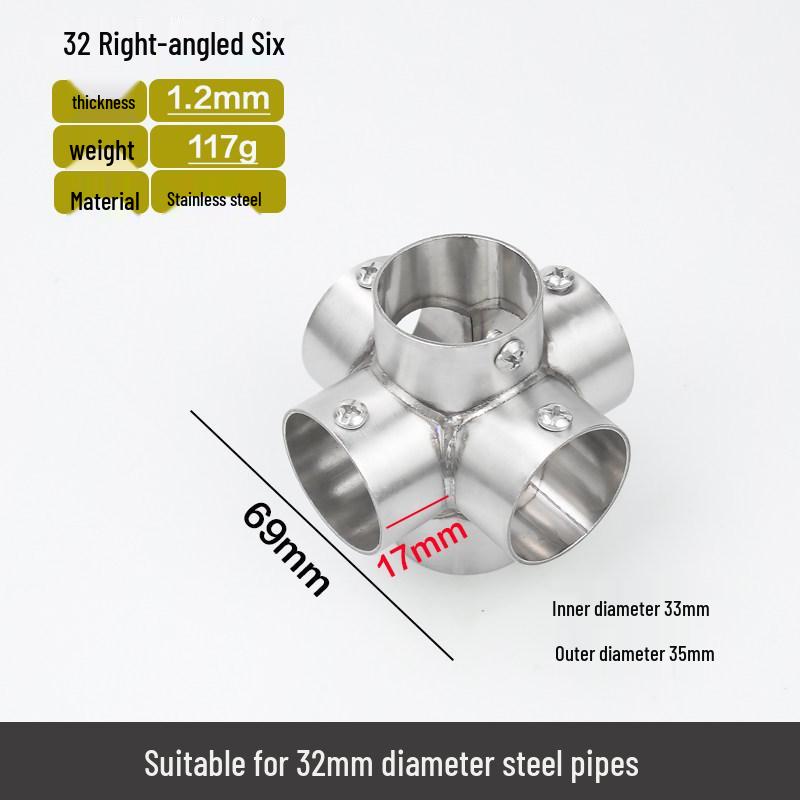 Stainless Steel Right Angle Elbow Union Tee Four-Way Pipe Fitting Combo