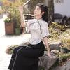 Chinese Style New Chinese Style Daily Improvement Cheongsam Top Two-piece Suit Skirt Young Girl Retro Short Sleeve Spring and Summer