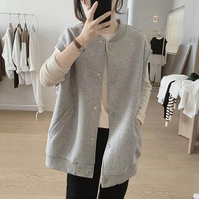 Vest for Women Cotton Autumn Winter Sleeveless Tops Vest Oversize Thickened Solid Color Casual Vest Jacket