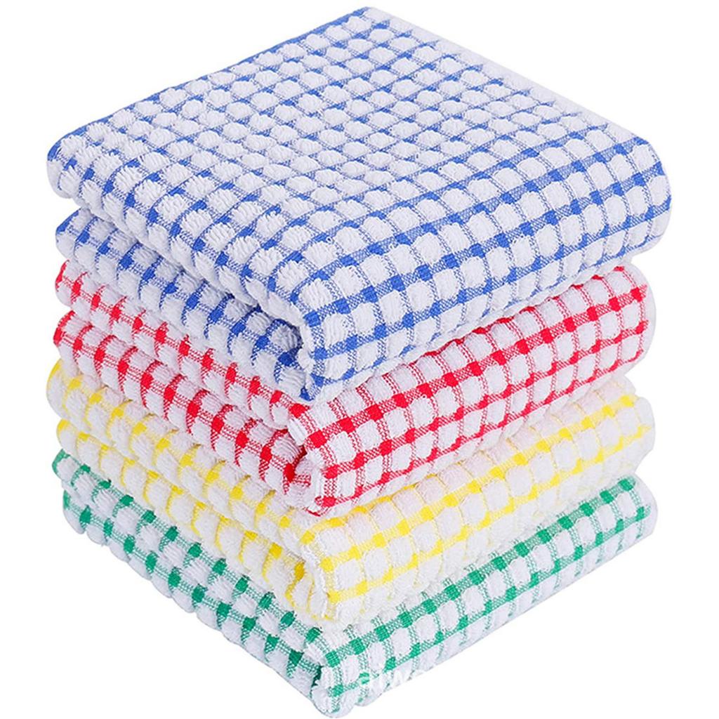 Dish Cloths For Kitchen Washing Dishes Super Absorbent Dish Rags Cotton Cleaning Cloths Pack Of 4,12x12 Inches