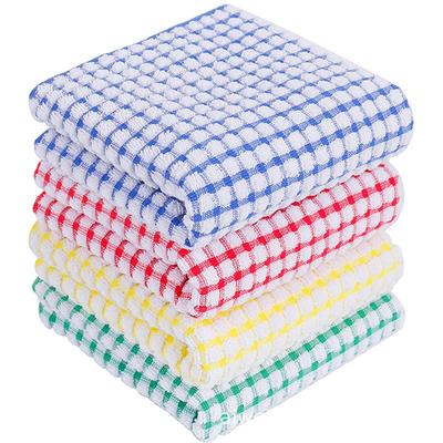 Dish Cloths For Kitchen Washing Dishes Super Absorbent Dish Rags Cotton Cleaning Cloths Pack Of 4,12x12 Inches