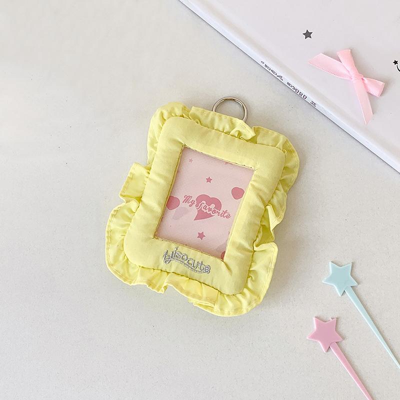 1PC Card Holder Sweet Pillow Shaped Korean Girl Photo Card Case Cute Photocard Holder Keychain Holder Photocard Ins Style 6 Colors