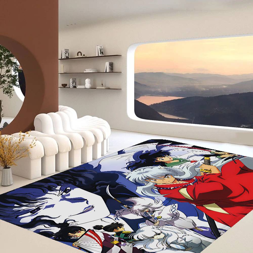 Japanese Anime Inuyasha Entrance Door Mat Washable Non-Slip Living Room Sofa Chairs Area Mat Kitchen Welcome Doormat