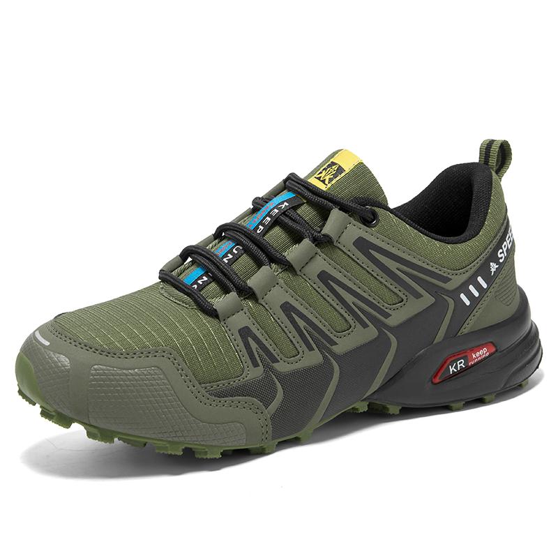 Men s Outdoor Hiking Shoes Waterproof Non-slip All-terrain Sports Shoes Hiking Camping Tactical Training Shoes Cycling Shoes 40 зелёный